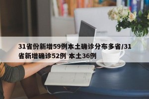 31省份新增59例本土确诊分布多省/31省新增确诊52例 本土36例