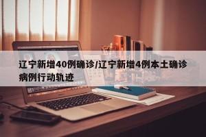 辽宁新增40例确诊/辽宁新增4例本土确诊病例行动轨迹